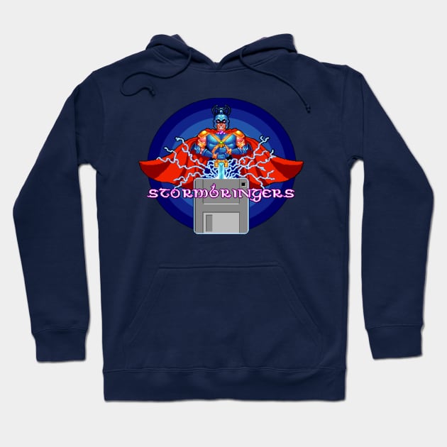 Retro Floppy disk Storbringers 8 bit splash page Hoodie by Maxsomma